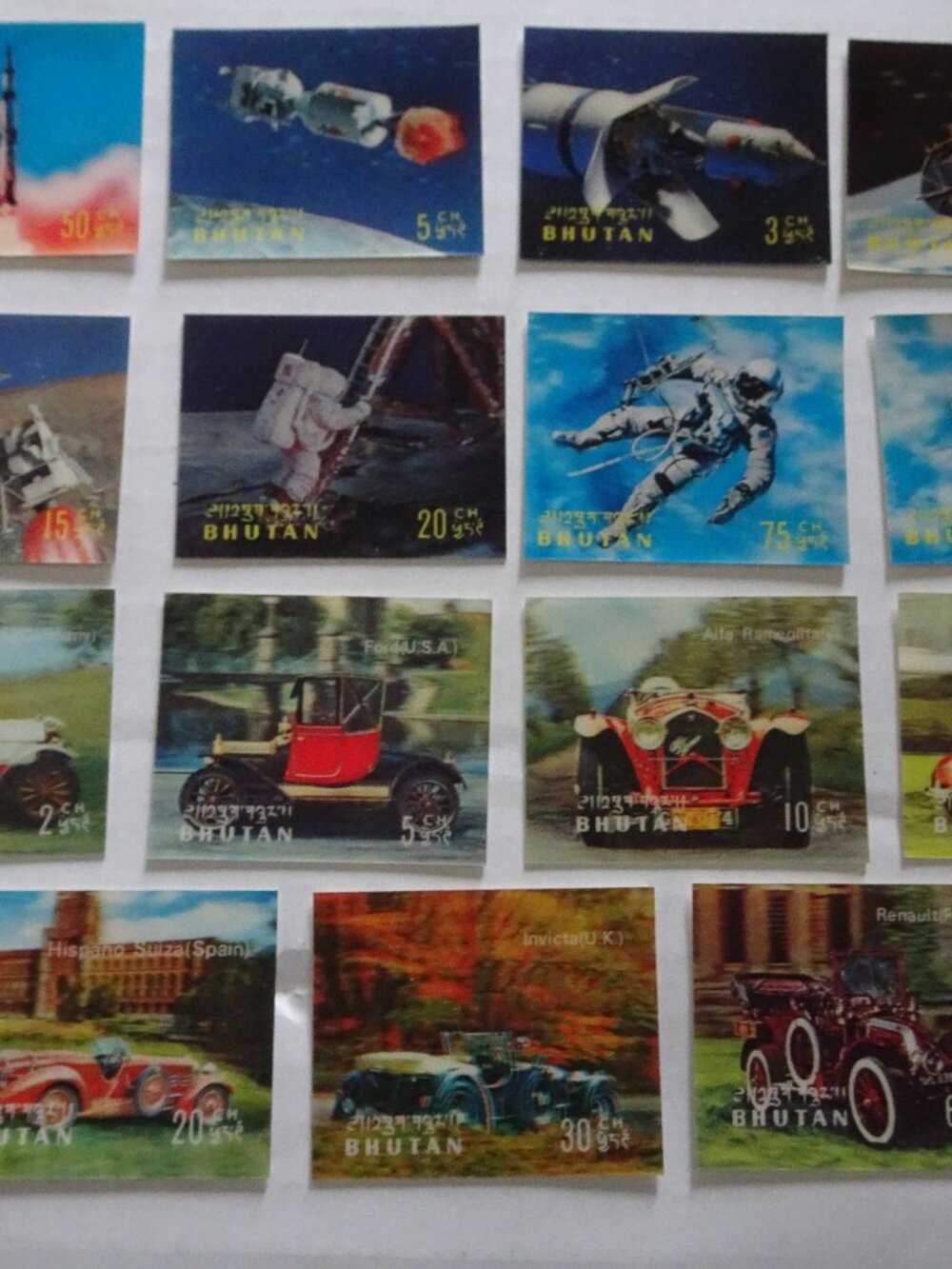 World of Stamps Collectible Series - 3-Dimensional Stamps- 15 Stamps - Bhutan